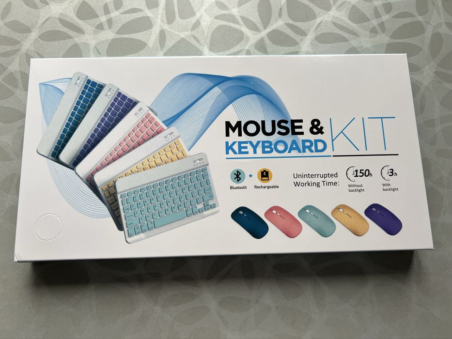 Білий комплект Bluetooth — клавіатура + мишка
