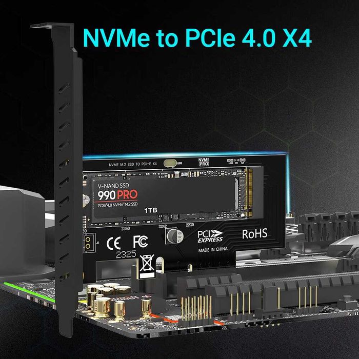 JEYI M.2 NVME до PCIe 4.0 3.0 SSD-адаптер +SSD 128gb
