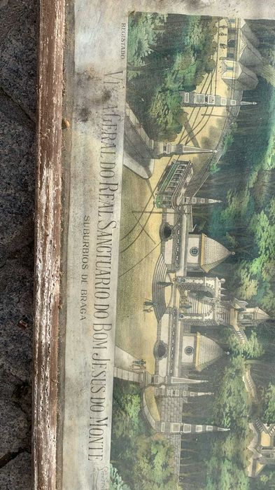 Conjunto de duas litografias antigas da autoria de Júlio de Almeida