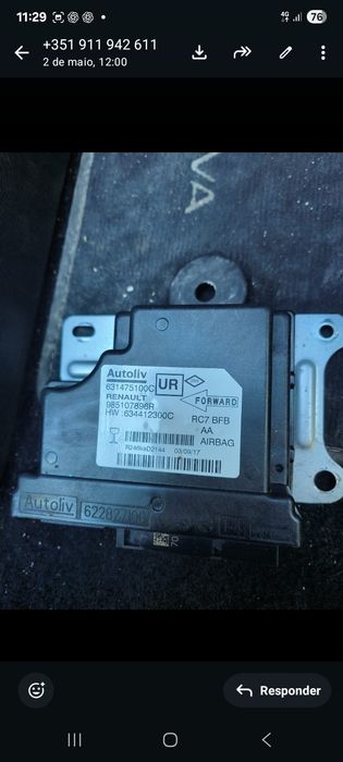 Limpeza de crache airbag, reparacão de centralinas e outrso comp. Eletronicos
