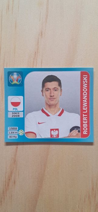 Cromo futebol de Robert Lewandoski(Euro 2020)da Panini