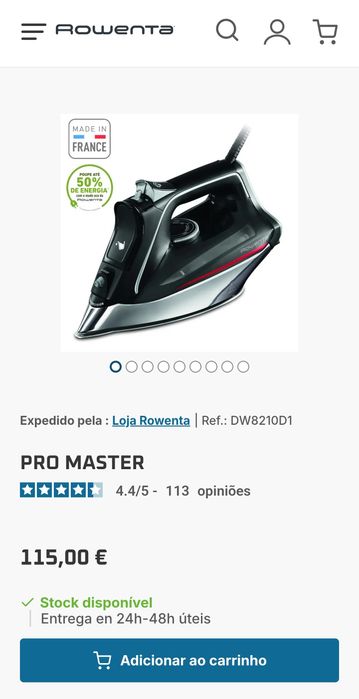 Ferro de engomar Rowenta Pro Master