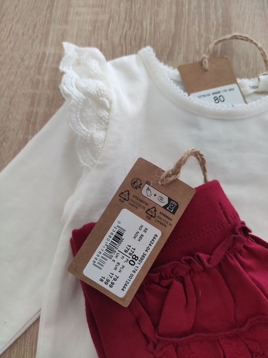 Body i legginsy z falbanką Newbie nowe 80 rozmiar