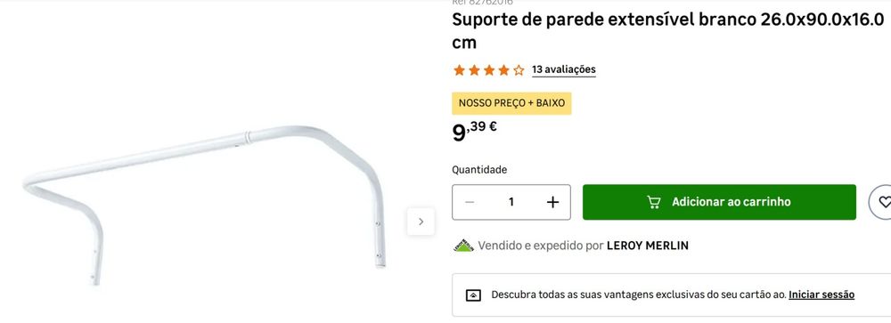 Suporte de parede extensível