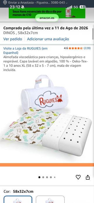 Almofada para criança