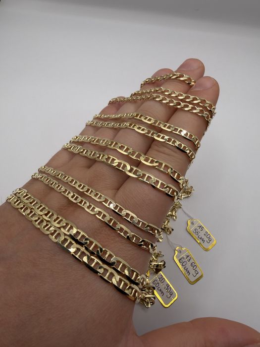 Nowe złote Łańcuszki Gucci Pr. 585 14K