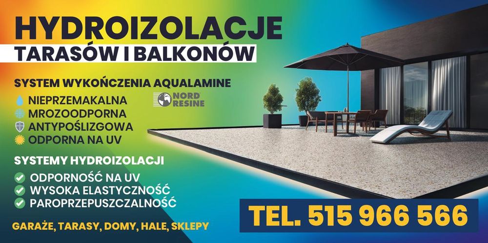 Żywica , Hydroizolacja -Tarasy, Balkony, Schody, Garaże