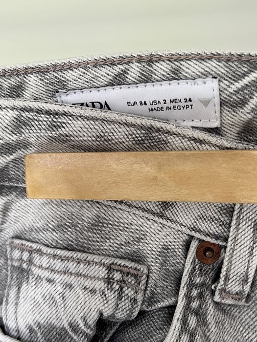 Calças de ganga Cinzentas Zara , cintura média/baixa
