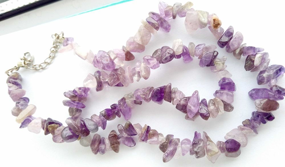 Аметист буси намисто, натуральні камені, вінтаж