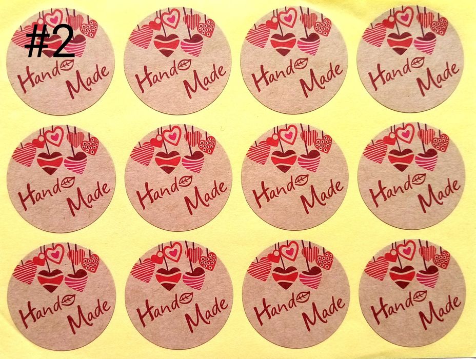 Бирки, наклейки, этикетки "Hand Made" упаковка изделий ручной работы