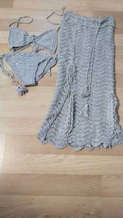 в'язаний пляжний комплект з акрилу