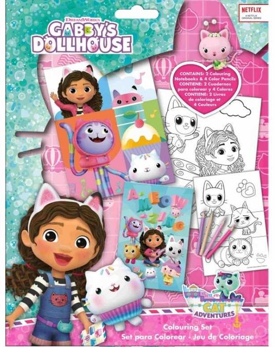 Koci domek Gabi zestaw do kolorowania kolorowanka + kredki dla dziecka