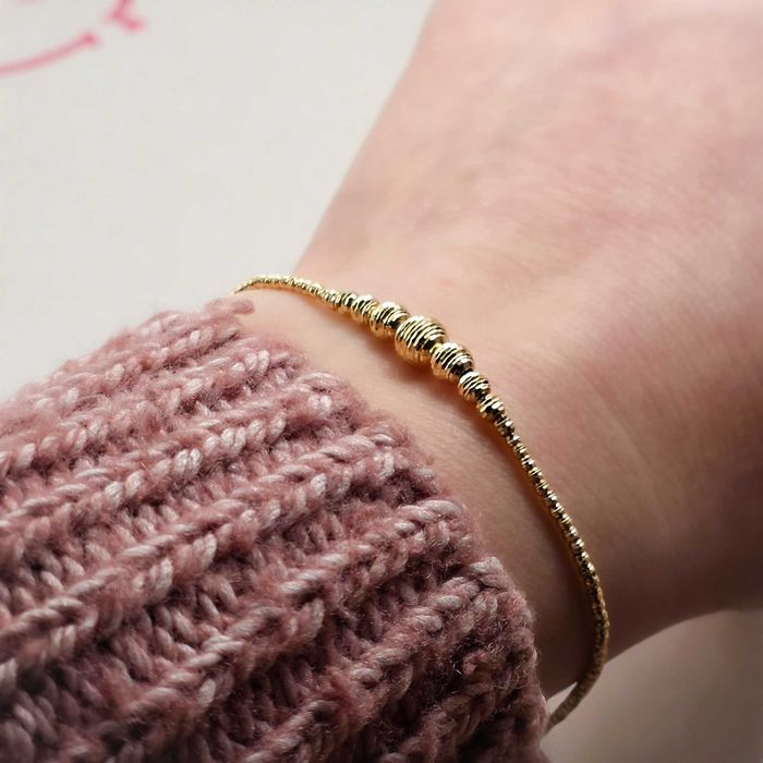 Złota diamentowana bransoletka z kulkami pr.585