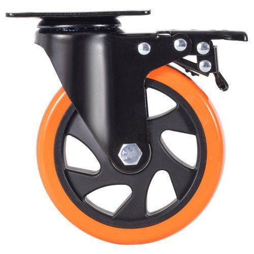 Zestaw 4 obrotowych kółek meblowych vevor pvc 127mm 816kg hamulce 360