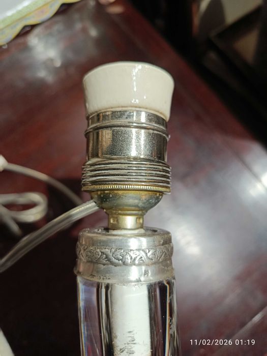 Candeeiro Cristal Val Saint Lambert 38 cm até Abajur Anos 60