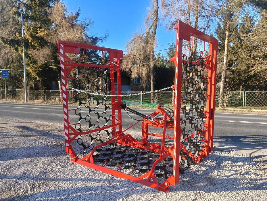 Włóka łąkowo-polowa hydrauliczna-2 siłowniki, ślizgi 5/6 METAL-TECHNIK