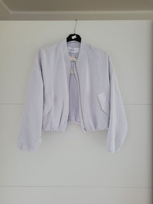 Jasno Szara bomberka cropp len i wiskoza