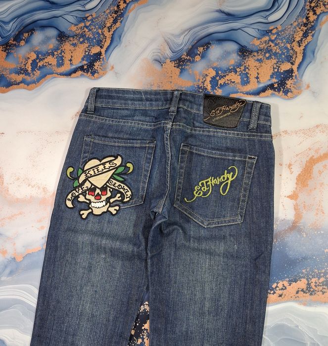 Джинсы Ed hardy By Christian Audigier женские Размер S-M штаны брюки y2k
