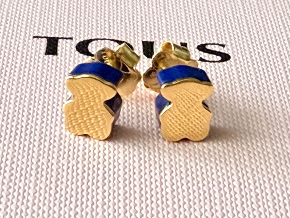 Promocja Tous nowe kolczyki miś 0.8 cm srebro vermeil