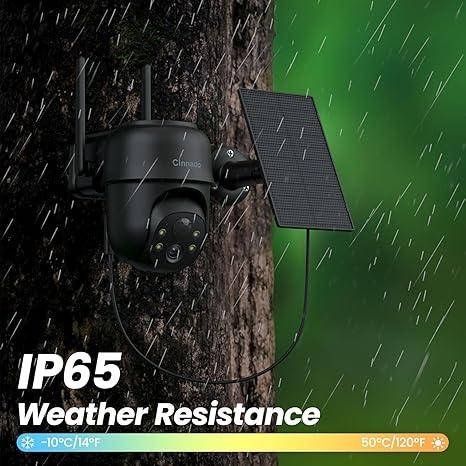 WiFi камера Cinnado B6 бездротова вулична 2K із сонячною батареєю для безпеки будинку та двору