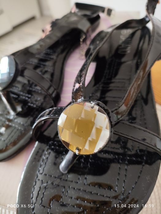 Sandałki damskie czarne