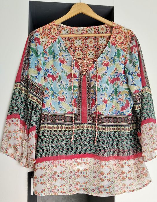 Kolorowa koszula/ bluzka w stylu Boho hippie rozmiar XL