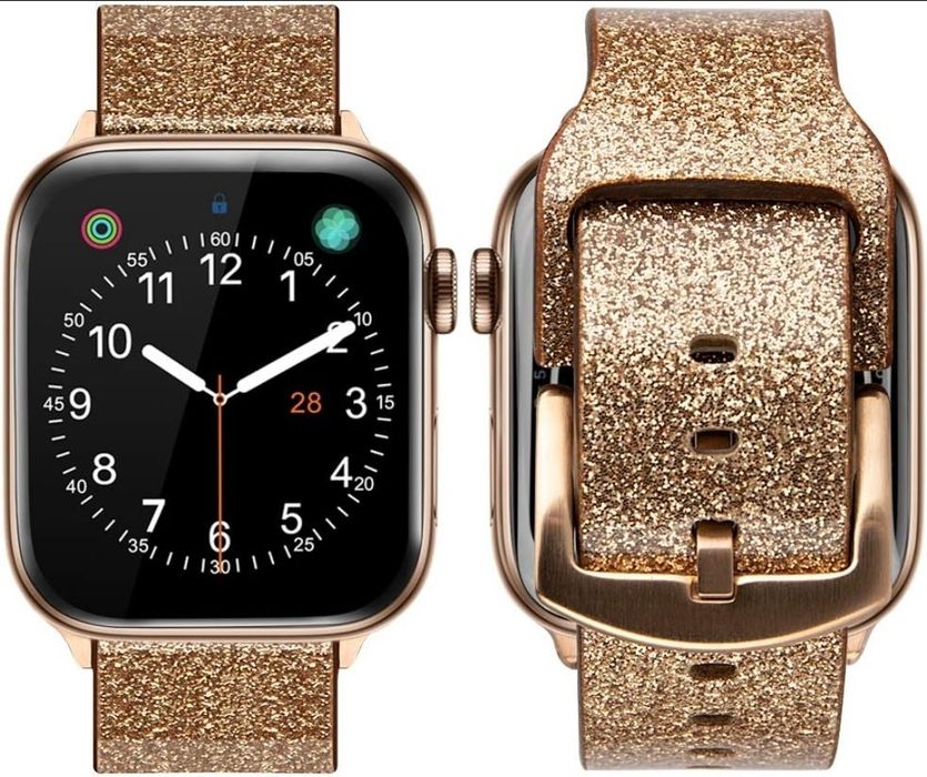 Pasek skórzany złoty do apple watch 42/44mm