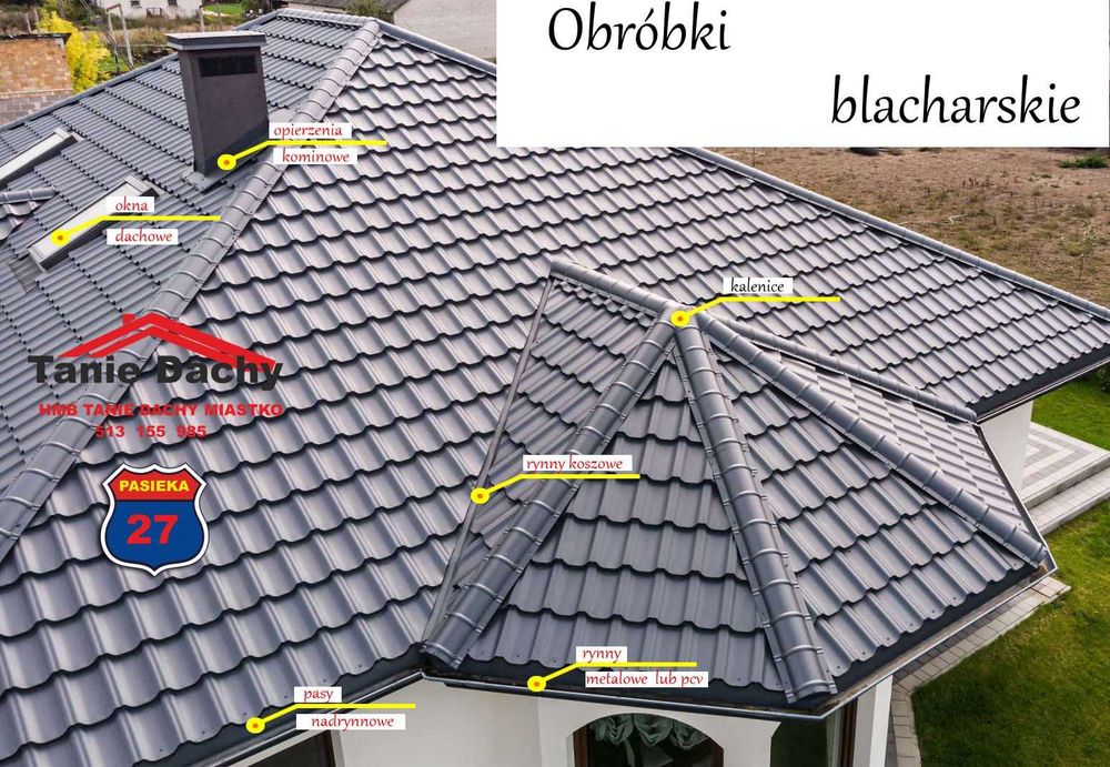 Blachodachówka modułowa  grafit  mat na dach Moderno