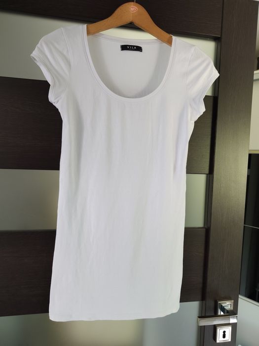 Biały długi t-shirt/sukienka mini - marki Vila