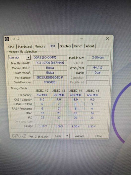 Пам'ять для ноутбука Elpida DDR3 2Gb 1333MHz PC3-10600S 1.5V
