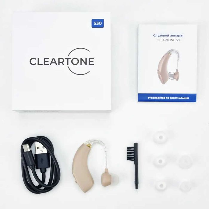 Слуховой аппарат CLEARTONE S30 заушный с цифровым чипом аккумуляторный