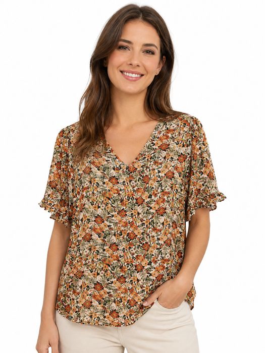 Bluzka Wielokolorowa Print S