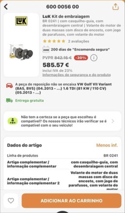 Kit embraiagem luk mercedes sprinter
