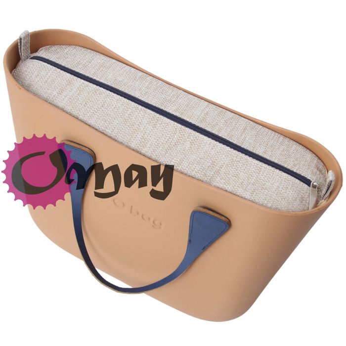 Naturalny organizer do OBAG STANDARD beż struktura granat wkład OMAY
