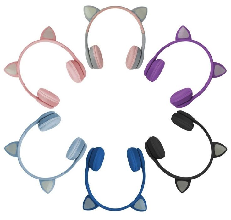 Słuchawki bezprzewodowe bluetooth LED kocie uszy