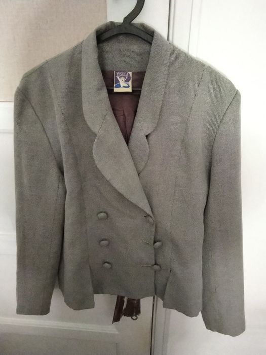 Gray Cotton Blazer, Size 42