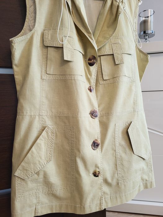 Jasnozielona bluzka kamizelka bawełna y2k Elisa Cavaletti rozmiar L