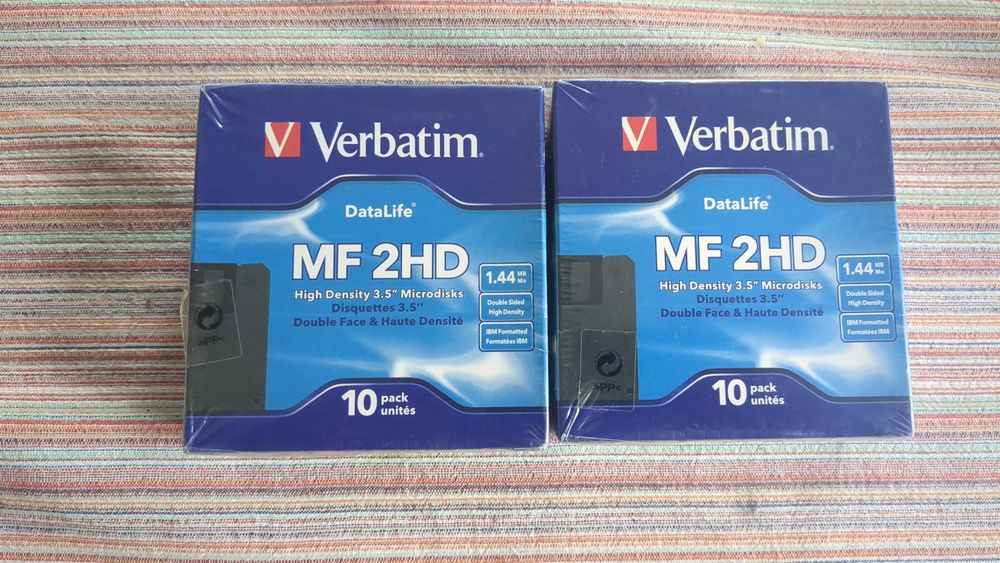 Zestaw 2 x 10 szt. dyskietki 3,5” 1.44 MB 2HD Verbatim - nowe