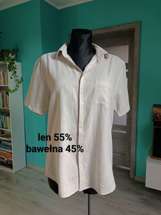 Koszula LEN unisex Boho klasyczna lniana eko naturascandi slow