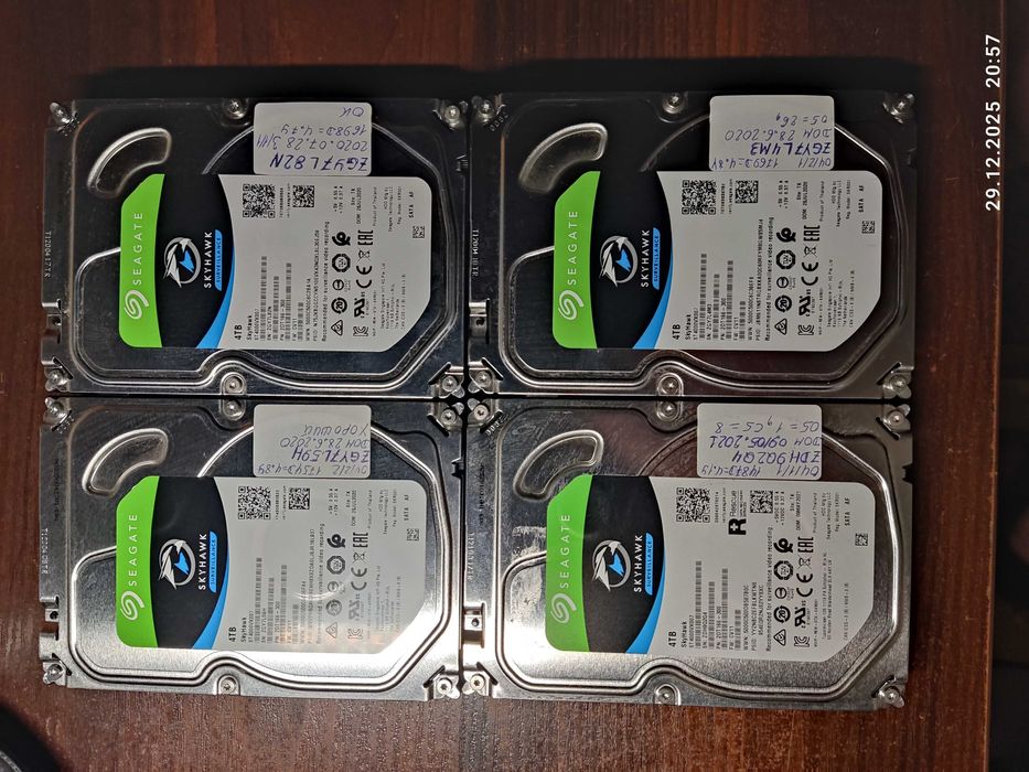 Жест.диск 4TB Seagate ST4000VX007 SkyHavk компл. 4шт под RAID 5,10