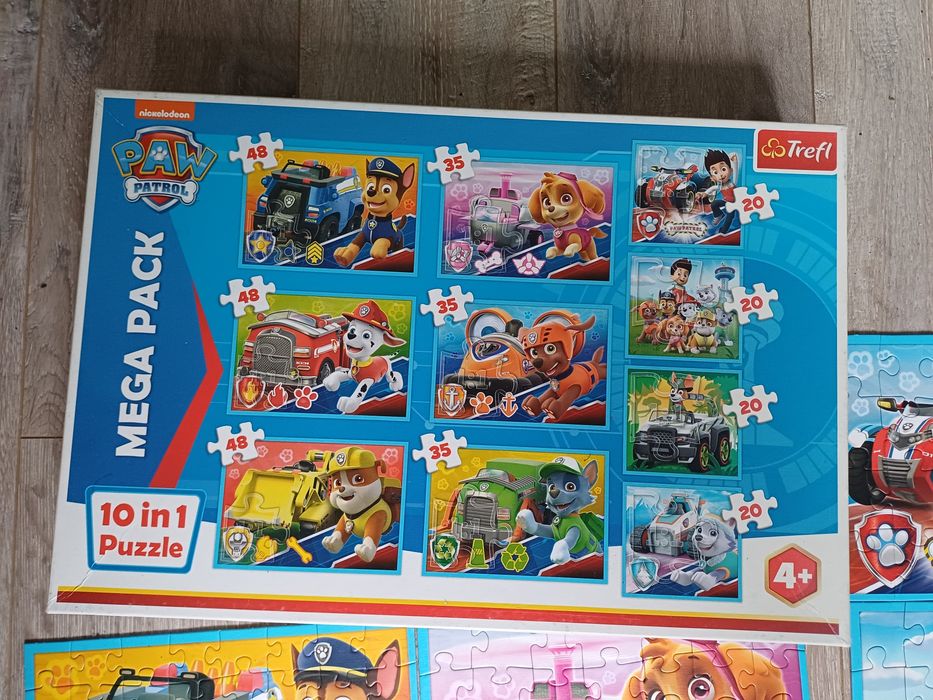 Puzzle Psi Patrol 10 w 1, kompletne
