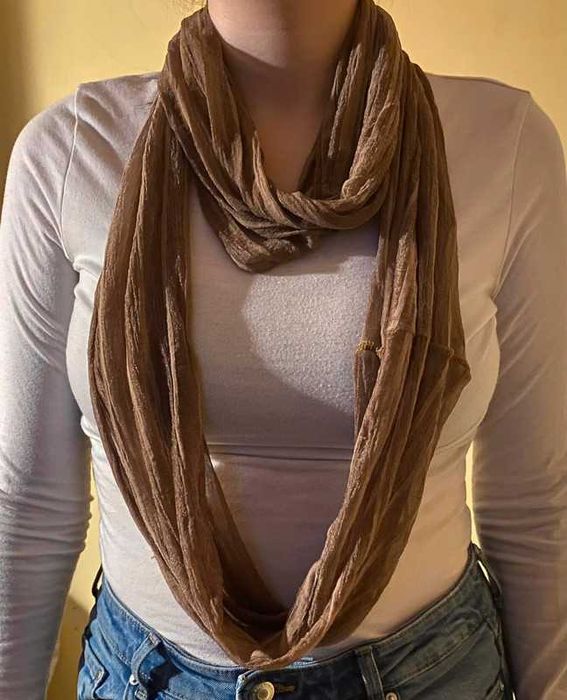 Chusta komin brązowy y2k 00s