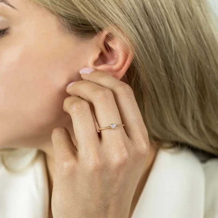 Pierścionek serce z diamentami R81527 Y Adiamo