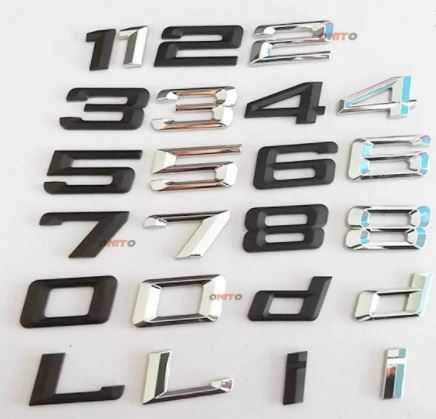 Lettering números e letras para BMW preto mate, brilhante ou cromado