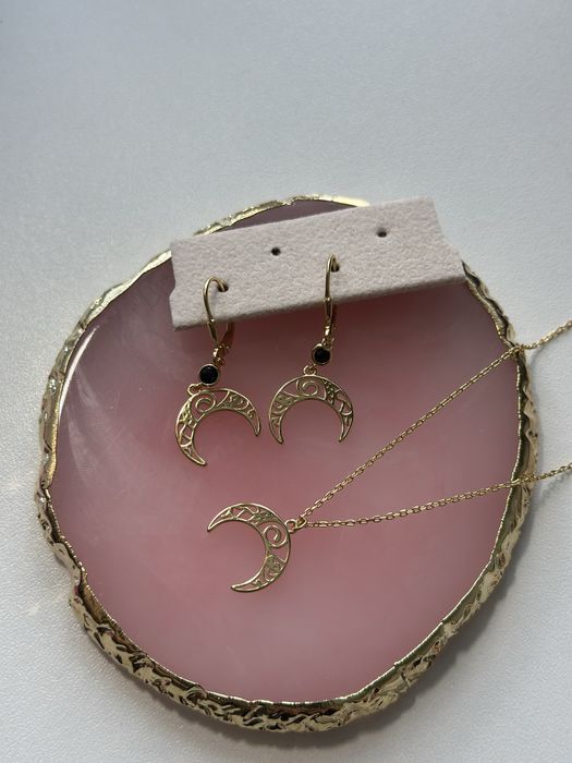 Pozłacany komplet z księżycami