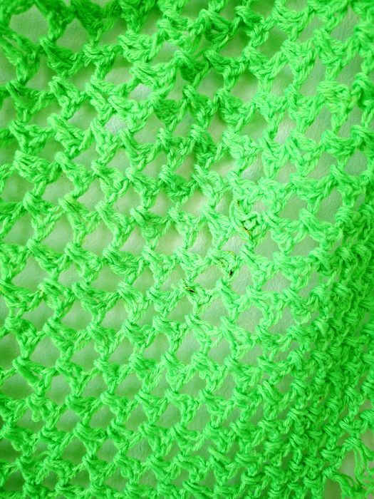 Zielona chusta szydełkowa handmade rękodzieło 145x50 cm boho