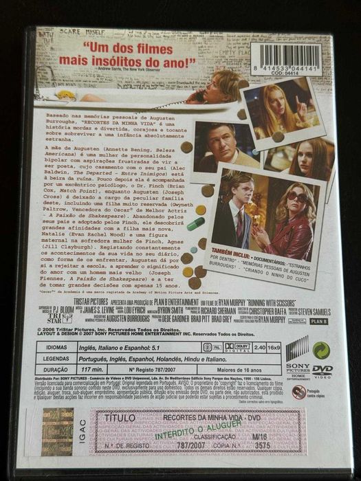 DVD do filme Recortes da minha vida