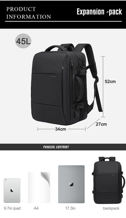 Рюкзак Xiaomi Bange Travel 45L BG-1908D сумка бананка sling mi валіза