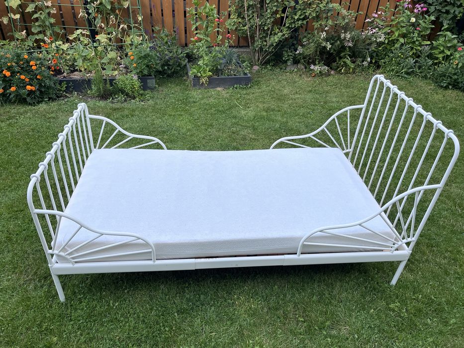 Łóżeczko dzieciece ikea MINNEN białe regulowane ze stelażem