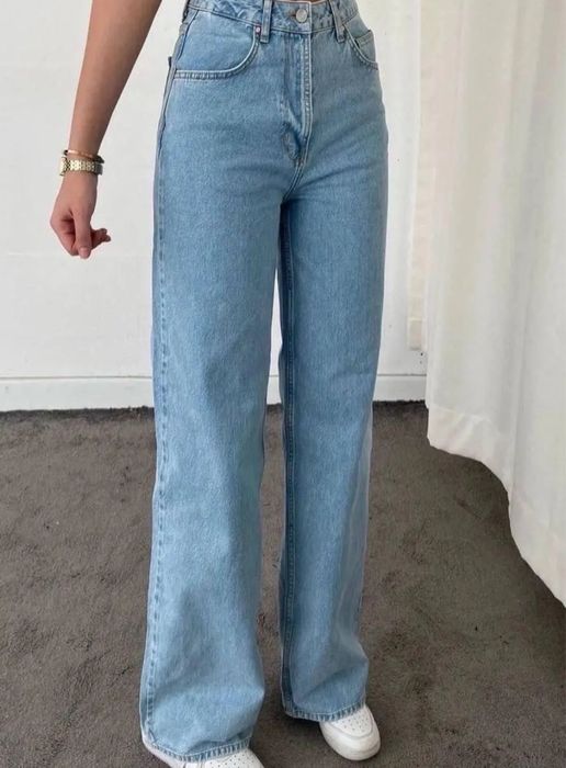 Джинси wite leg, світлий джинс